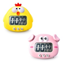 Cute Cartoon Chicken Pig Electronic LCD Digital Countdown Kitchen Timer Cooking