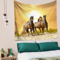 Psychedelic Sunlight Wall Hanging Animals Wall Tapestry Three Horses Run Art Carpet for Home Bedroom Boho Decoration Tapestries