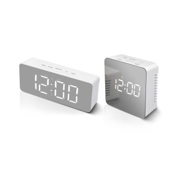 Snooze Wake up Table Clock LED Digital Electronic Alarm Clock With Makeup Vanity Mirror For Home Bedroom Bedside Decoration