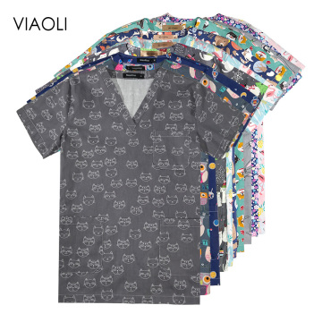 viaoli women medical surgical uniforms pharmacy hospital nurse scrubs tops breathable beauty salon dentistry pet doctor overalls