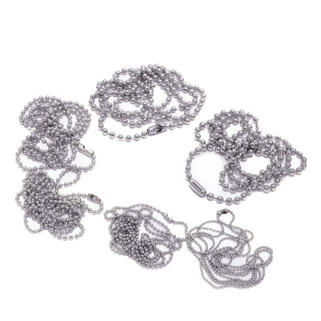 5pcs 1.2-3.2mm Stainless Steel Ball Bead Chain With Connector For Jewelry Making DIY Key Chain Dolls Label Connector Accessories