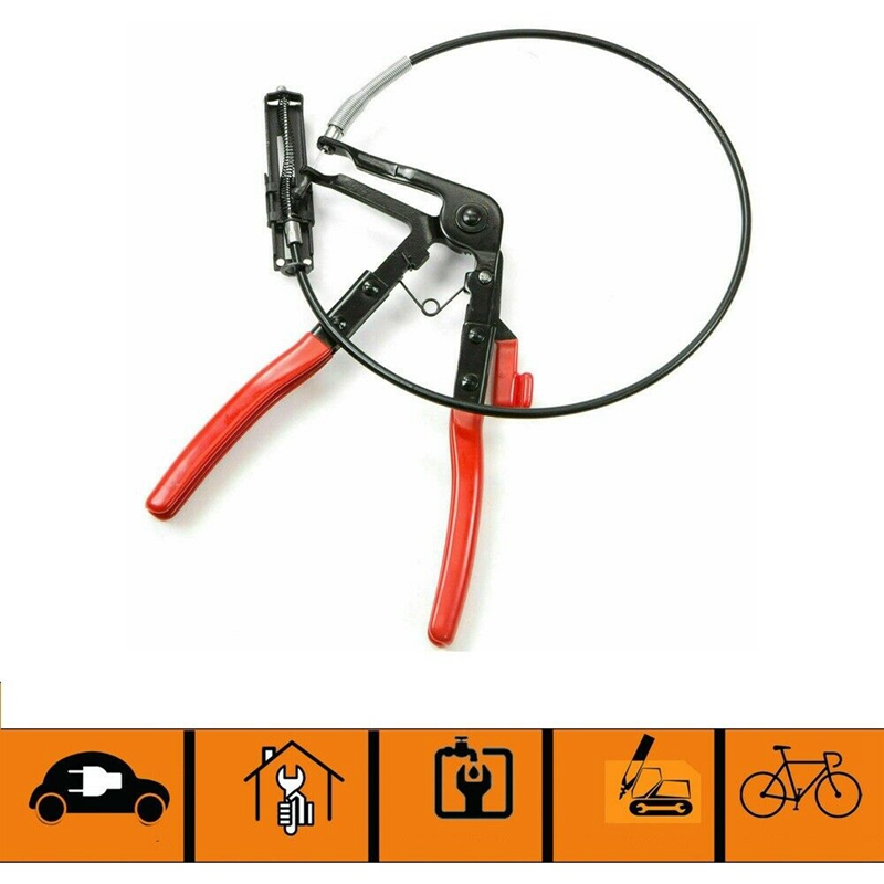 Flexible Wire Long Reach Hose Clamp Pliers for Fuel Oil Water Hose Auto Tool for Fuel, Oil and Water Hoses