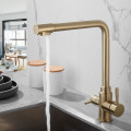 Waterfilter Tap Kitchen Faucet Brushed Gold Mixer Drinking Kitchen Purify Faucet Kitchen Sink Tap Water Tap Crane For Kitchen
