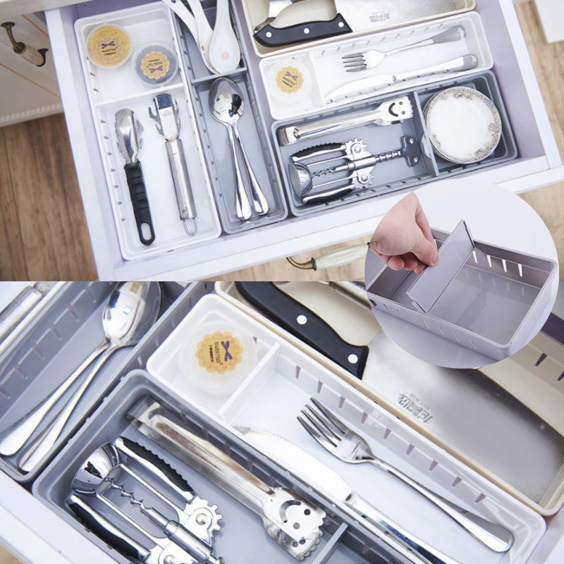 Cutlery Storage Box Plastic Knife Block Holder Drawer Knives Fork Spoons Storage Rack Knife Stand Cabinet Tray Kitchen Organizer