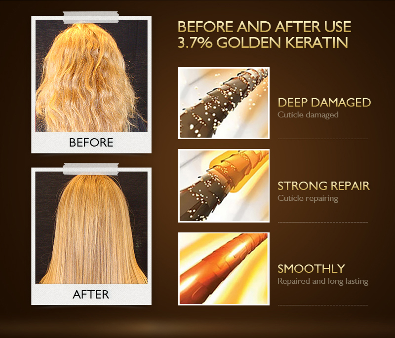 HAIRINQUE hair care treatment 3.7 % Gold therapy keratin for hair and shampoo pre treatment moisturizing hair treatment set