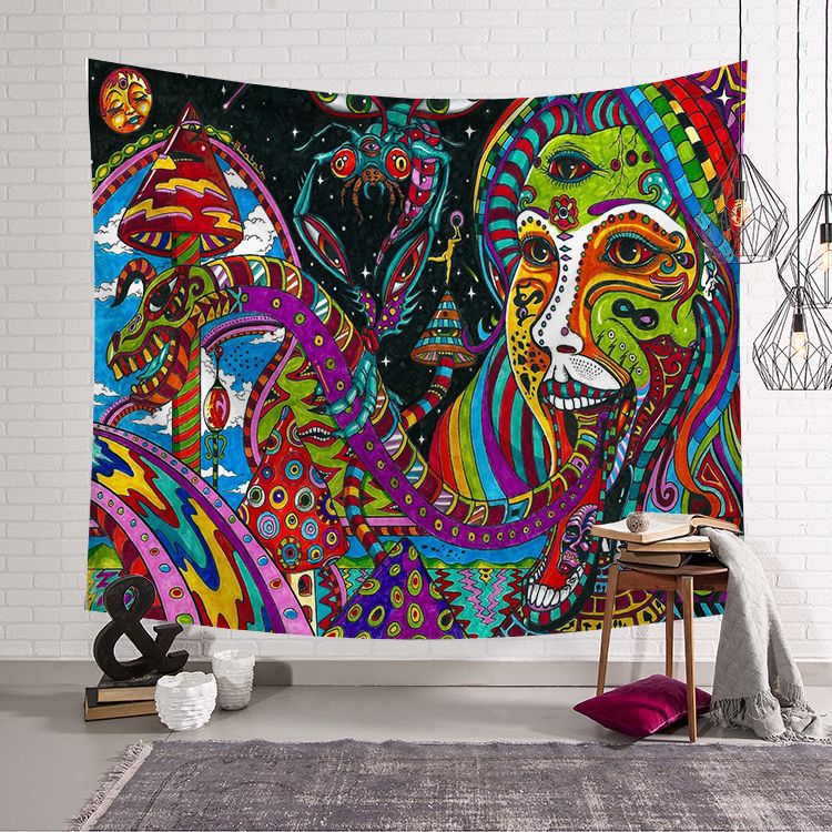 New Polyester Hippie Mandala 3D Tapestry Abstract Art Wall Hanging Tapestry Dormitory Family Bedroom Living Room Decorcraft 04