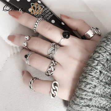 Thai fashion Women's Ring Ladies Adjustable Open Style Statement Korean Jewelry Accessories Metal Vintage Knuckle Toe Ring Gift