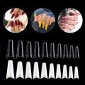500 Pcs /Bag False Nails Natural White Clear French Nail Art Artificial Fake Nails Art Acrylic Manicure Tools Tip 10 types Size