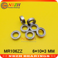 NBZH Free Shipping MR106ZZ MR106-2RS SMR106ZZ SMR106-2RS 6X10X3mm Deep groove Ball Bearings MR106 / L-1060 ZZ MR106 RS MR106-2RS