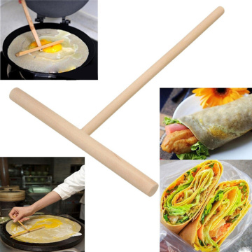 1PCS Crepe Maker Pancake Batter Wooden Spreader Stick Home Home Gadgets DIY Restaurant Canteen Specially T-shaped Supplies New