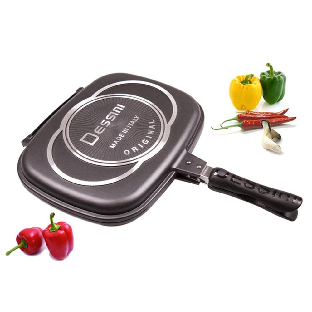 32cm Double-Sided Frying Pan Non-Stick Barbecue Tool Cookware Dubbelzijdig Koekenpan Spuitgieten For Home Coo