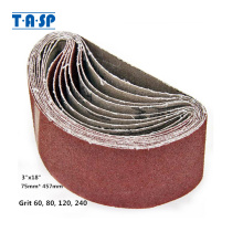 TASP 5pcs 3" x 18" Belt Sander Sandpaper 75x457mm Sanding Belt Aluminium Oxide Abrasive Woodworking Tools - MSB75457