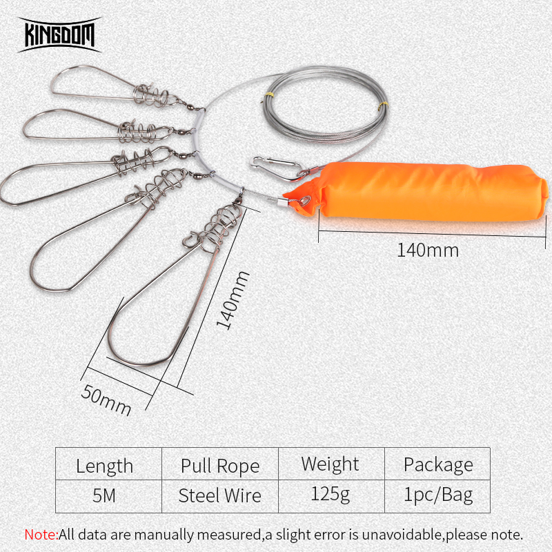 Kingdom 2019 New High Quality Fishing Ropes Fishing Lock Buckle Stainless Steel Live Belt Float Fishing Stringer Fishing Tackle