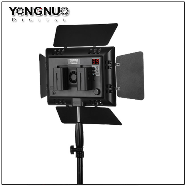 Yongnuo YN600 II YN600L II 5500K LED Video Light + Falcon Eyes AC Adapter Set Support Remote Control by Phone App for Interview