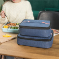 Lunch Bag, Square Flat Style with Smooth Double Zipper Insulation Function Portable Food Storage Box