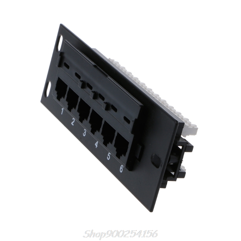 6 Port CAT5 CAT5E Patch Panel RJ45 Networking Wall Mount Rack Mount Bracket S02 20 Dropship