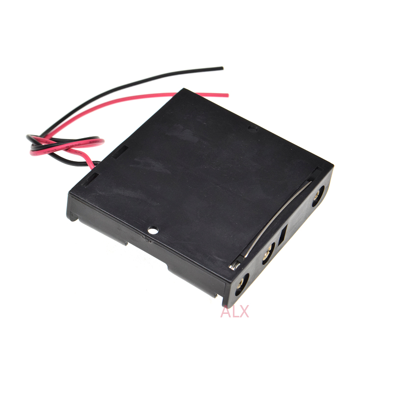 2PCS 4 AA battery holder with wire Leads 4x1.5v 6V 4AA 2A battery case Storage Box diy 4 slot AA Battery Shell 4XAA 4 X AA