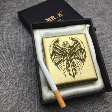Personalized Eagle Sword Copper Cigarette Case Box Male Metal Cigarette Boxes Laser Engraved Storage Smoke Box Eagle