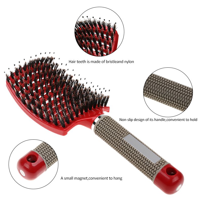 Hair Scalp Massage Comb Hairbrush Bristle Nylon Women Wet Dry Curly Detangle Hair Brush Salon Hairdressing Styling Tool Dropship