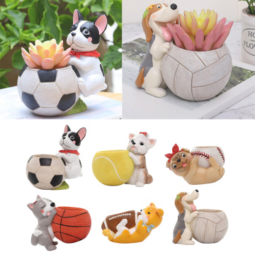 Cartoon Puppy Dog Succulent Flower Pot, Flowerpot Holder Garden Planter, Flowers Container, Home Patio Decor Ornament