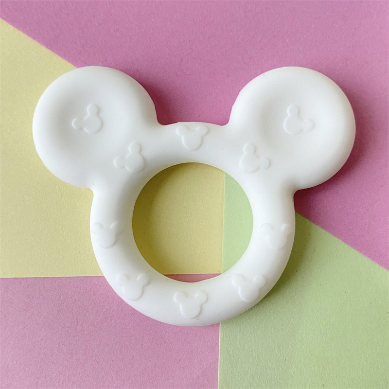 5/10pcs silicone Mickey Teether Food Grade Cartoon Teether Nursing Gift BPA Free DIY Baby Teething Teether Toy Accessories Ring