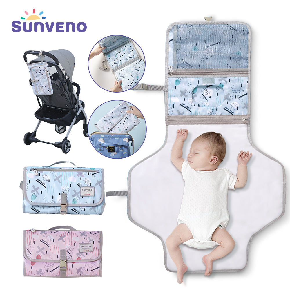 Sunveno Baby Changing Mat Portable Foldable Washable Waterproof Mattress Changing Pad Mats Reusable Travel Pad Diaper