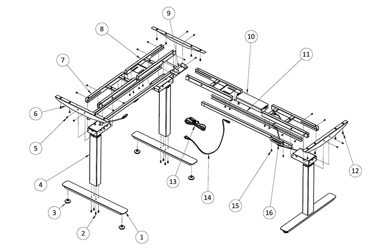 L Shape Standing desk