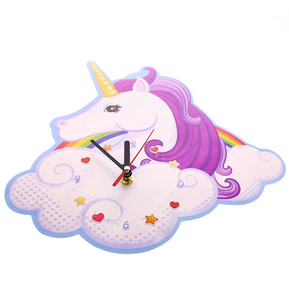 Unicorn Wall Clock Unicorn and Rainbow Decor Magic Clock Creative Art Wall Decoration Time Clock For Kids Girls Her