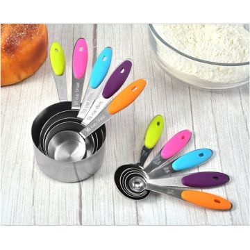 Stainless Steel Measuring Spoon Scale Kitchen Silicone Measuring Cups And Spoons Set For Baking Sugar Coffee Measuring Tools