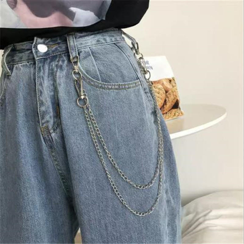 Hip Hop Long Trousers Hipster Key Chain Punk Street Tassel Ring Metal Wallet Chain Belt Chain On Jeans Unisex Jewelry Gift