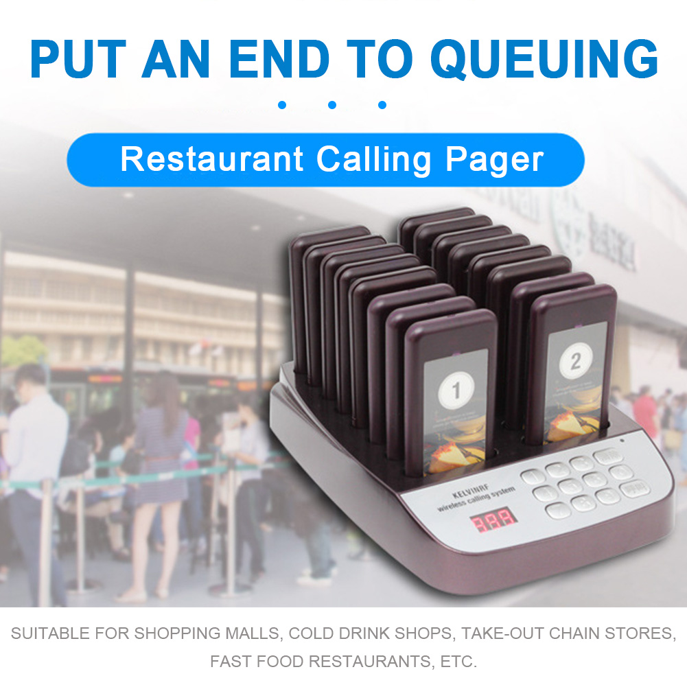 16 Units Restaurant Calling Pager Coffee Shop Church With Charging Dock Equipment Accessories Guest Waiting Buzzer Queuing
