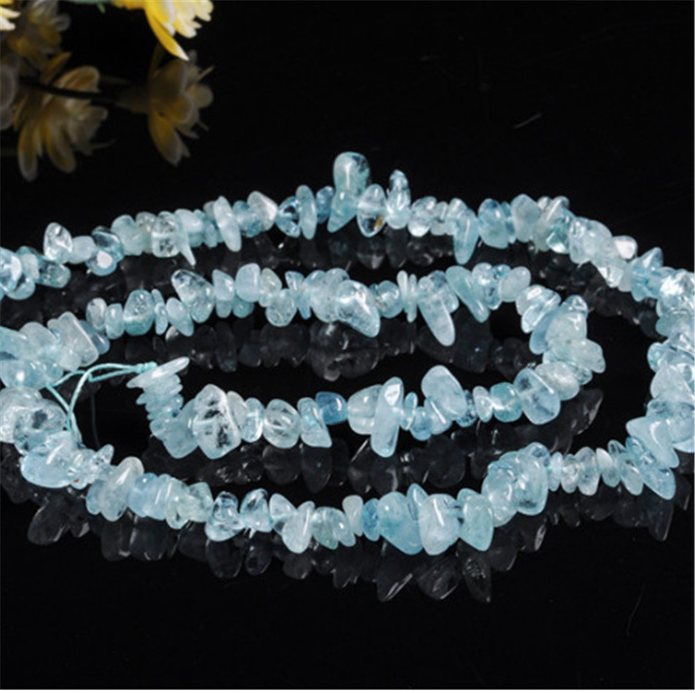 natural Aquamarines Chips Beads Strand Natural Aquamarines Stone Beads DIY Beads For Bracelet Making Free Shipping