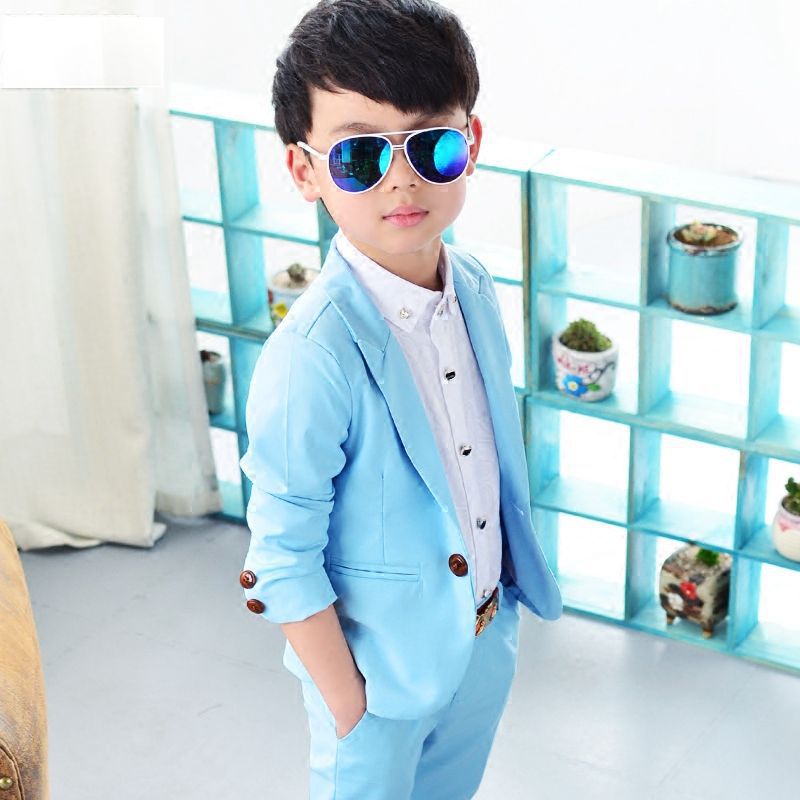 Boys Formal School Suits Kids Party Tuxedos Dress Blazer + Pants 2Pcs Boys Suits Baby Boy Spring Clothes For 3 4 5 6 7 8 Year