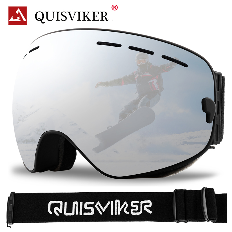 QUISVIKER BRAND Double Layers Anti-fog Ski Goggles Ski Mask Men Women Snowboard Glasses Snowmobile UV400 Snow Skiing Eyewear