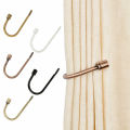 1Pcs Metal Curtain Tie Back Hold Backs U-shaped Curtain Wall Hook Black Silver Gold Holders With 2 Screws Curtain Hanging