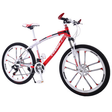 26 Inch 21 Speed Mountain Bike 10 Knife Wheel Colorful Bicycle with Double Disc Brakes