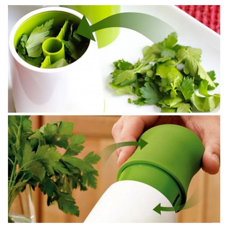 Parsley Spice Mincer Stainless Steel Manual Herb Mill Vegetable Grinder Chopper Condiment Container Shaker Mills Kitchen Tools