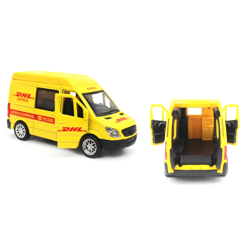 Metal Alloy Express Car Model Toy Pull Back 1:30 Diecast Benz DHL/SF/EMS Truck Toys High Simulation For Kids Hobby Collections