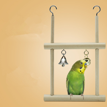 Double Grid Pet Bird Parrot Toys Wooden Stand Ladders Climber Bird Playground Toy Swing Bird Cage Hanging Chew Toys for Birds