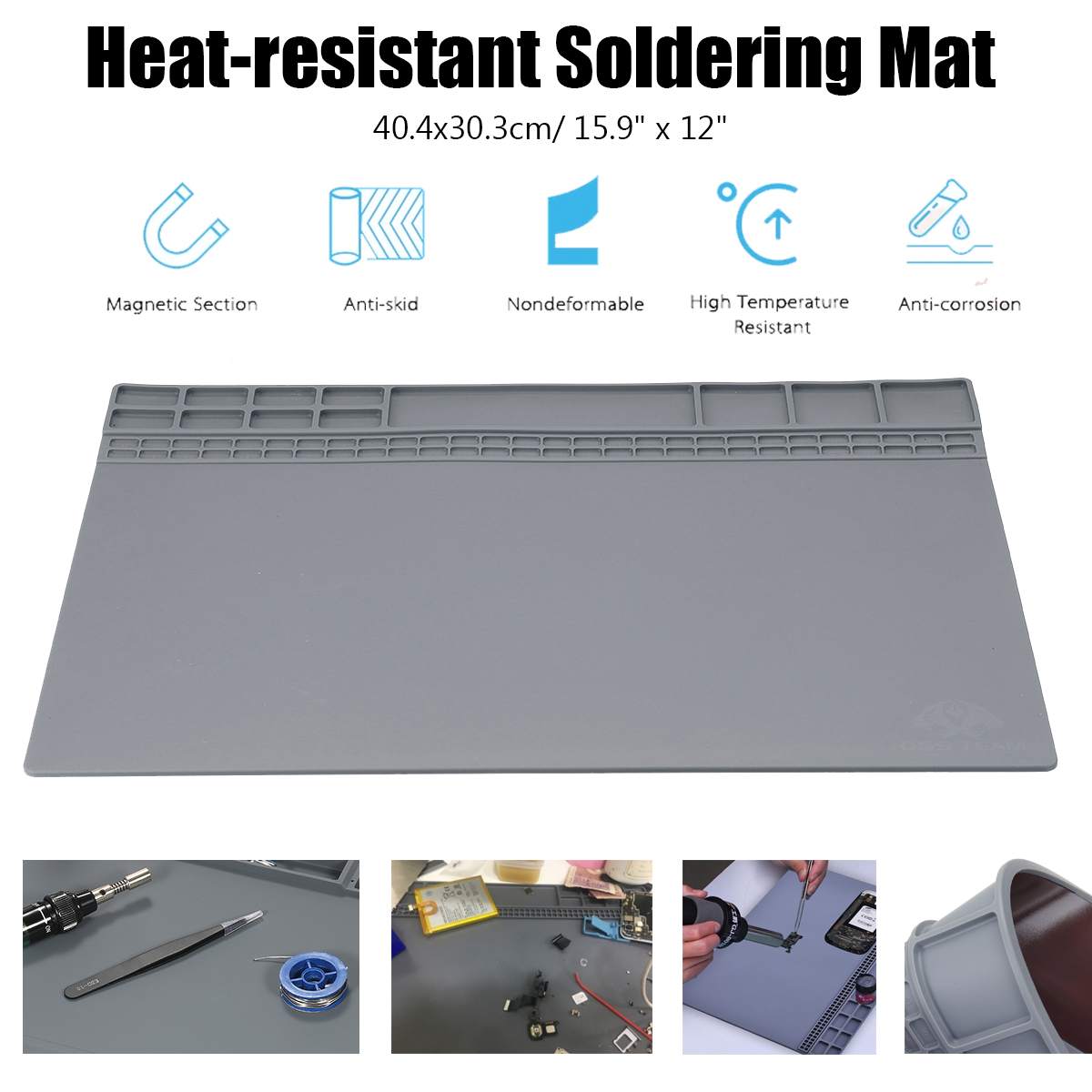 Insulation Pad Heat Resistant Soldering Station Silicon Soldering Mat Work Pad Desk Platform Soldering Repair Station