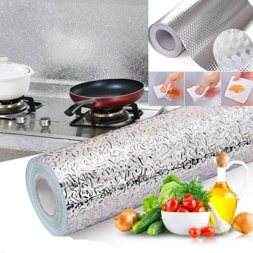 Self Adhesive Waterproof Oil-proof Aluminum Foil Kitchen Cabinet Wall Sticker