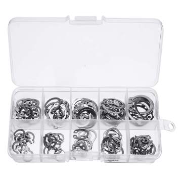 100pcs Snap Retaining Ring Circlip Carbon Steel M8-M18 Assortment Kit Internal External Retaining Circlips C-clip Washers