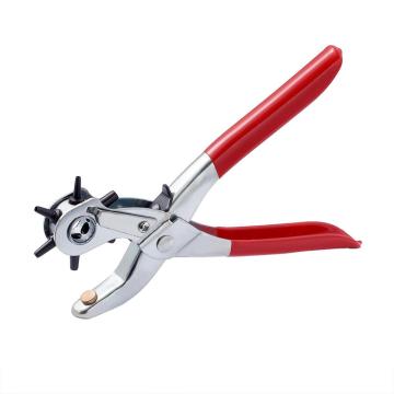Leather Belt Hole Punch Plier Eyelet Puncher Revolve Sewing Machine 335x110x25mm Red