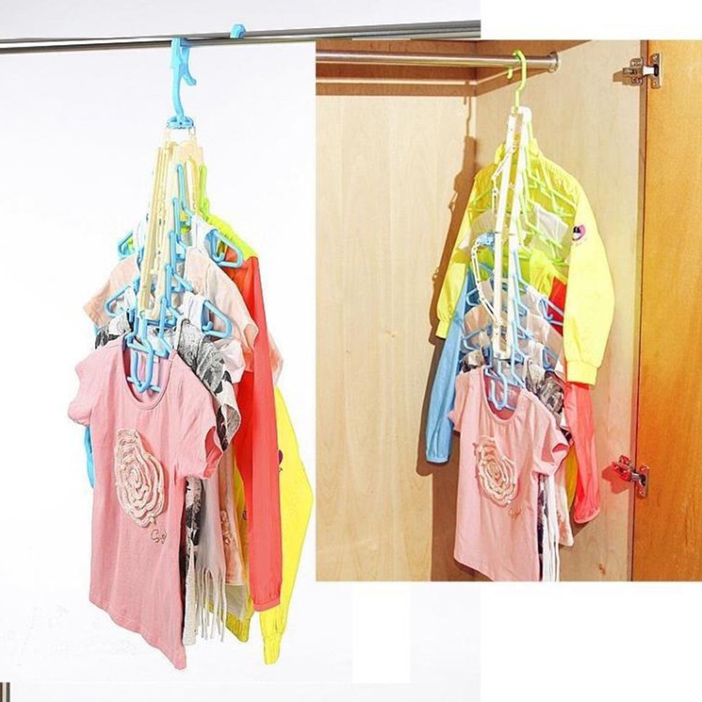Clips Folding Clothes Dryer Hanger Children Kids Adult Clothes Dryer Windproof Socks Underwear Plastic Non-slip Drying Rack #LR4