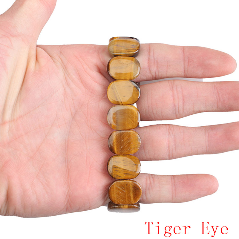 Natural Stone Beads Tiger Eyes/Amethysts Elastic Rope Bangles & Bracelets Handmade Jewelry Energy Bracelet for Women or Men 2019