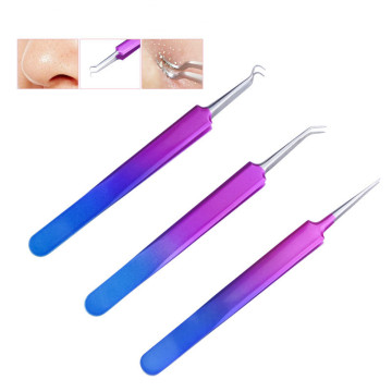 Stainless Steel Eyelash Tweezers Colorful Titanium for Eyelash Extension High-precision Eyelash Extension Tweezers Thin Tip