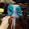 Blue bow ribbon-2pcs
