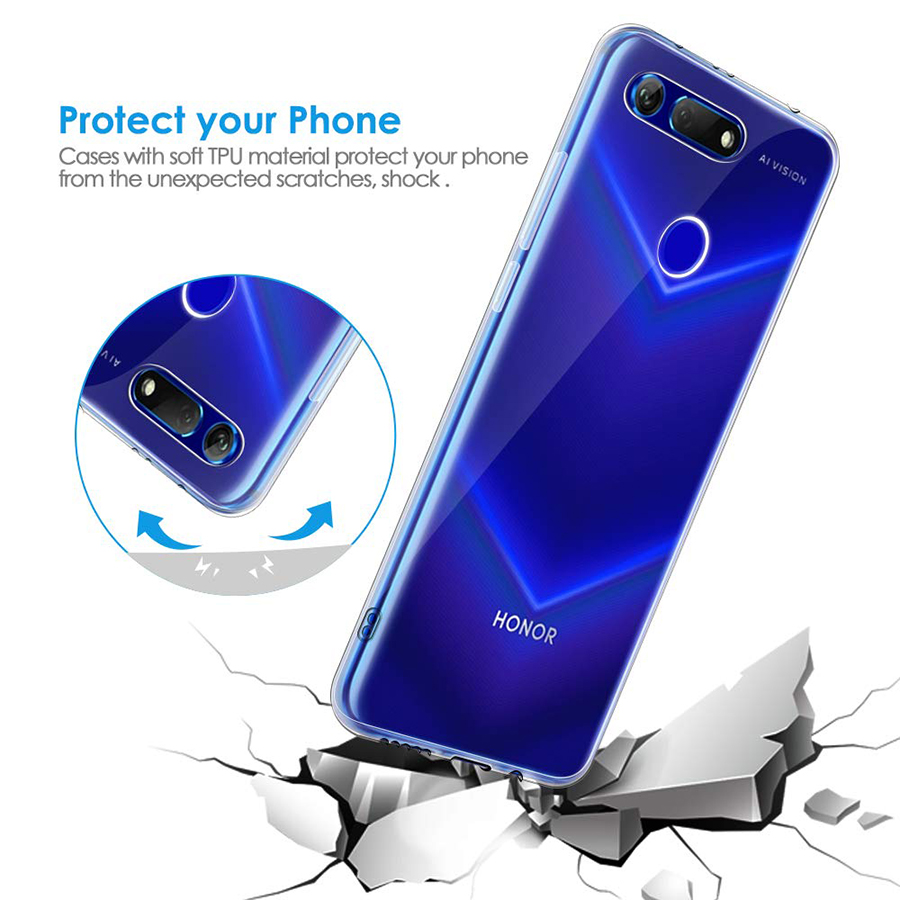 Soft TPU Silicone Phone Case for Huawei Honor View 20 V20 Transparent Back Cover Shell 360 Protective Shockproof View20 6.4 Capa