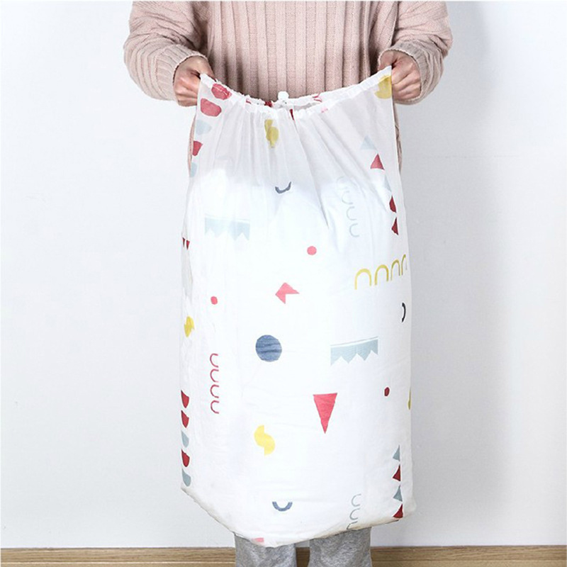 Clothes Waterproof Storage Big Bag Closet Organizer Pillow Quilt Blanket Bedding Folding Anti Dust Drawstring Container Cover