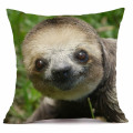 XUNYU Cute Sloth Pattern Linen Pillow Case Home Sofa Square Pillow Cover Animal Cushion Cover 45X45cm BT050